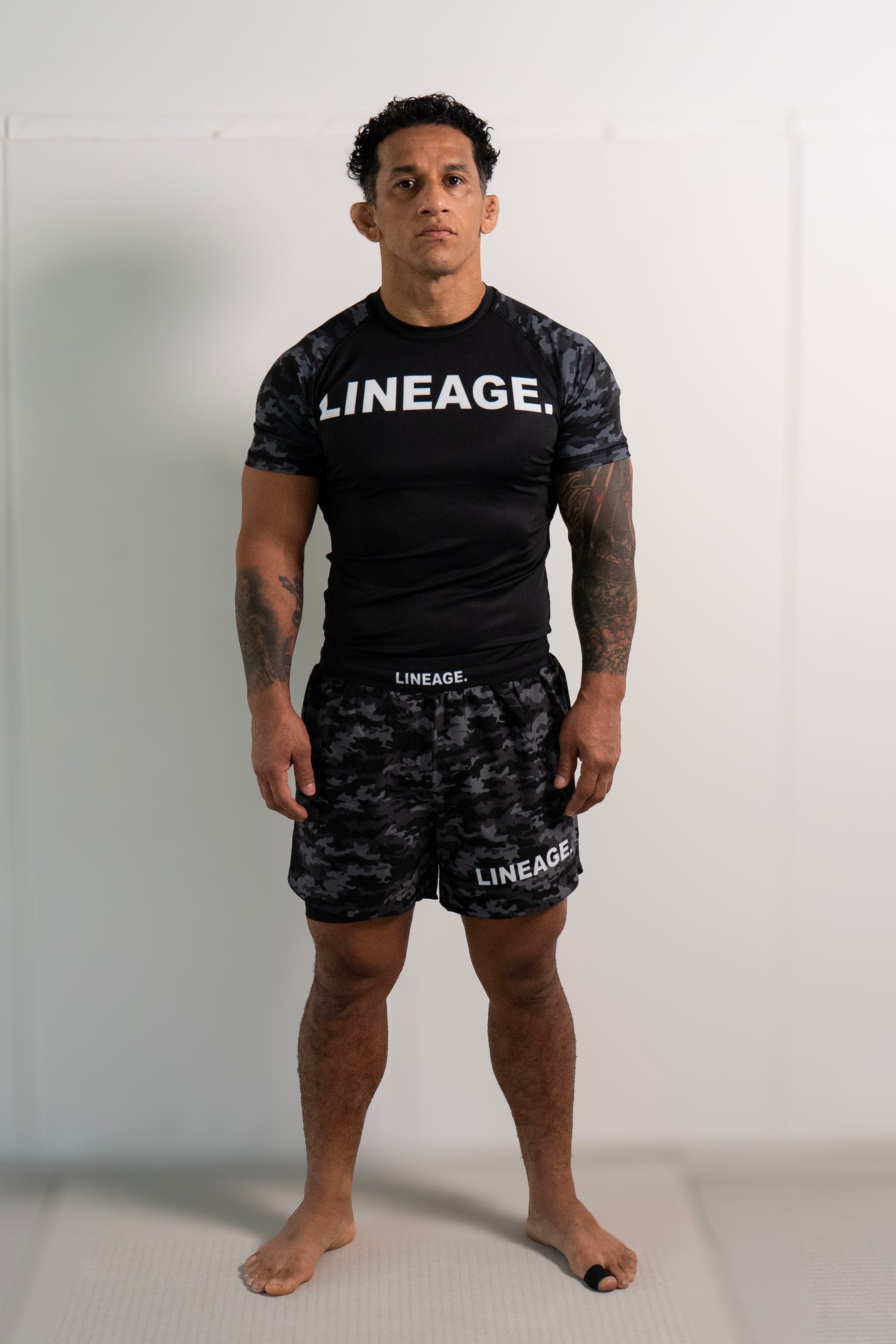 Men's Rash Guard Top — Black Camo
