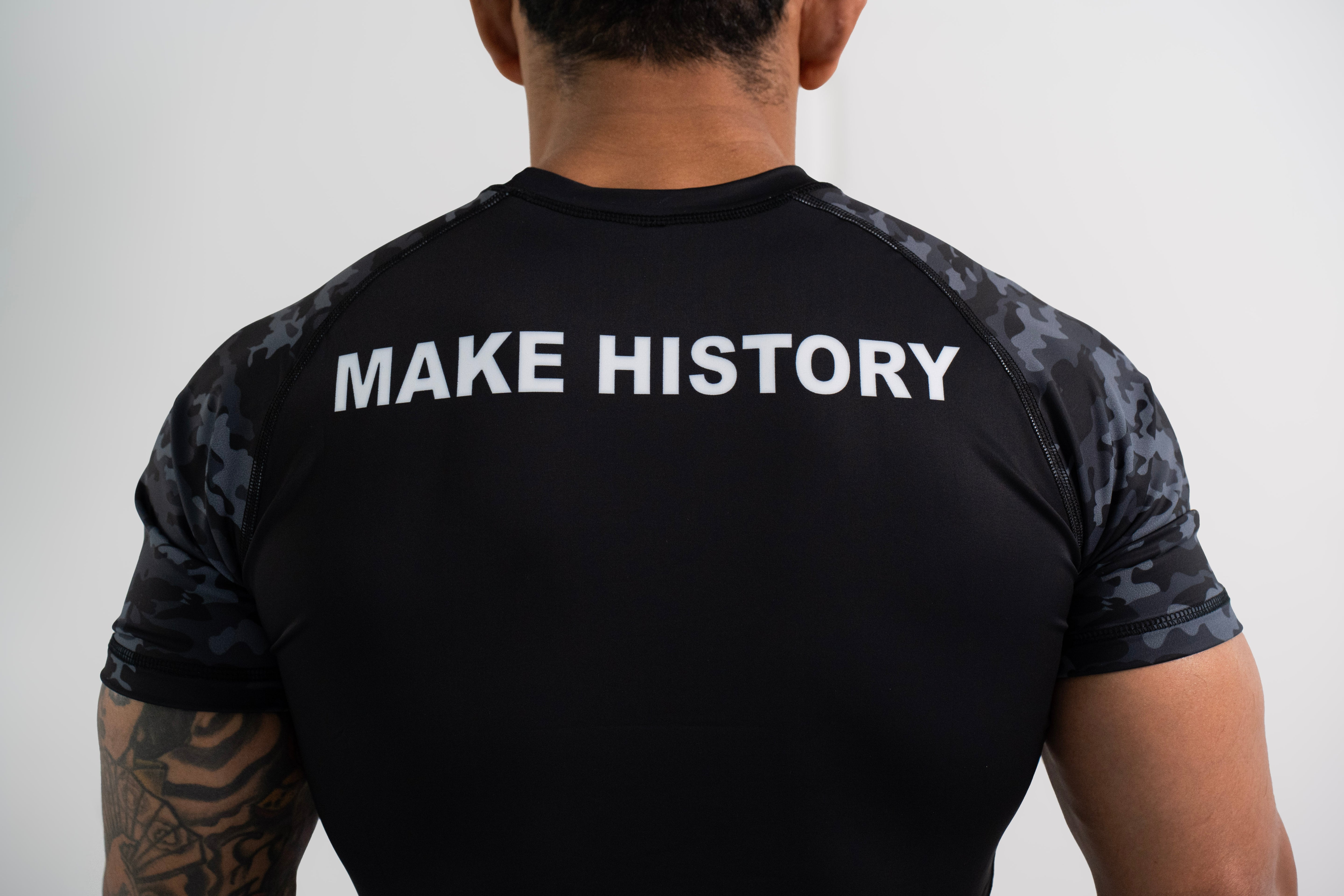 Men's Rash Guard Top — Black Camo