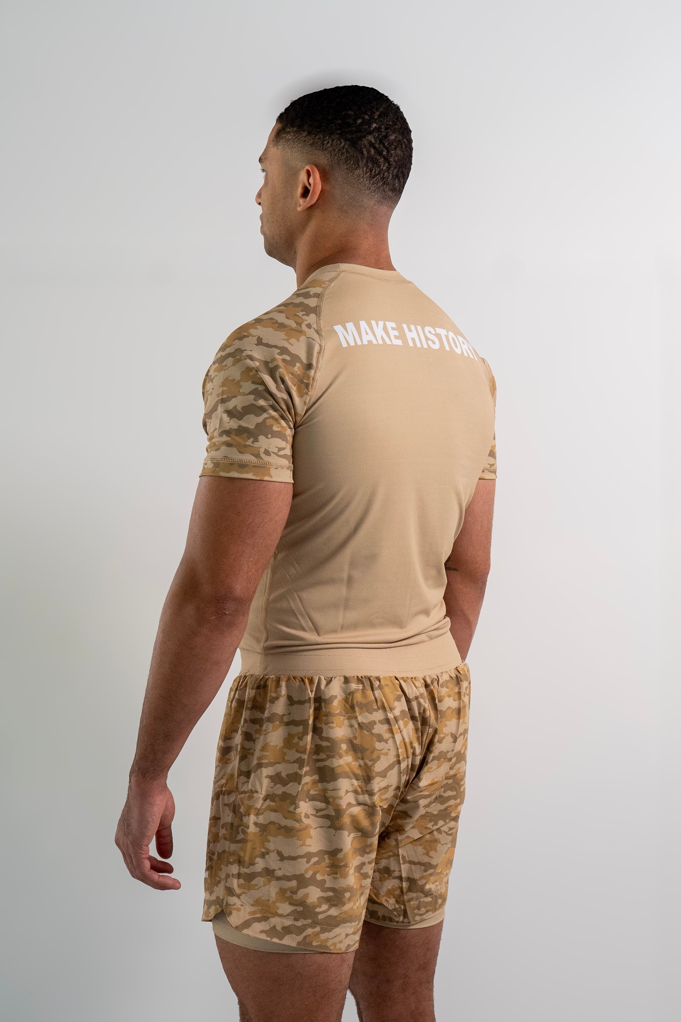 Rash Guard Top - Beige Camo