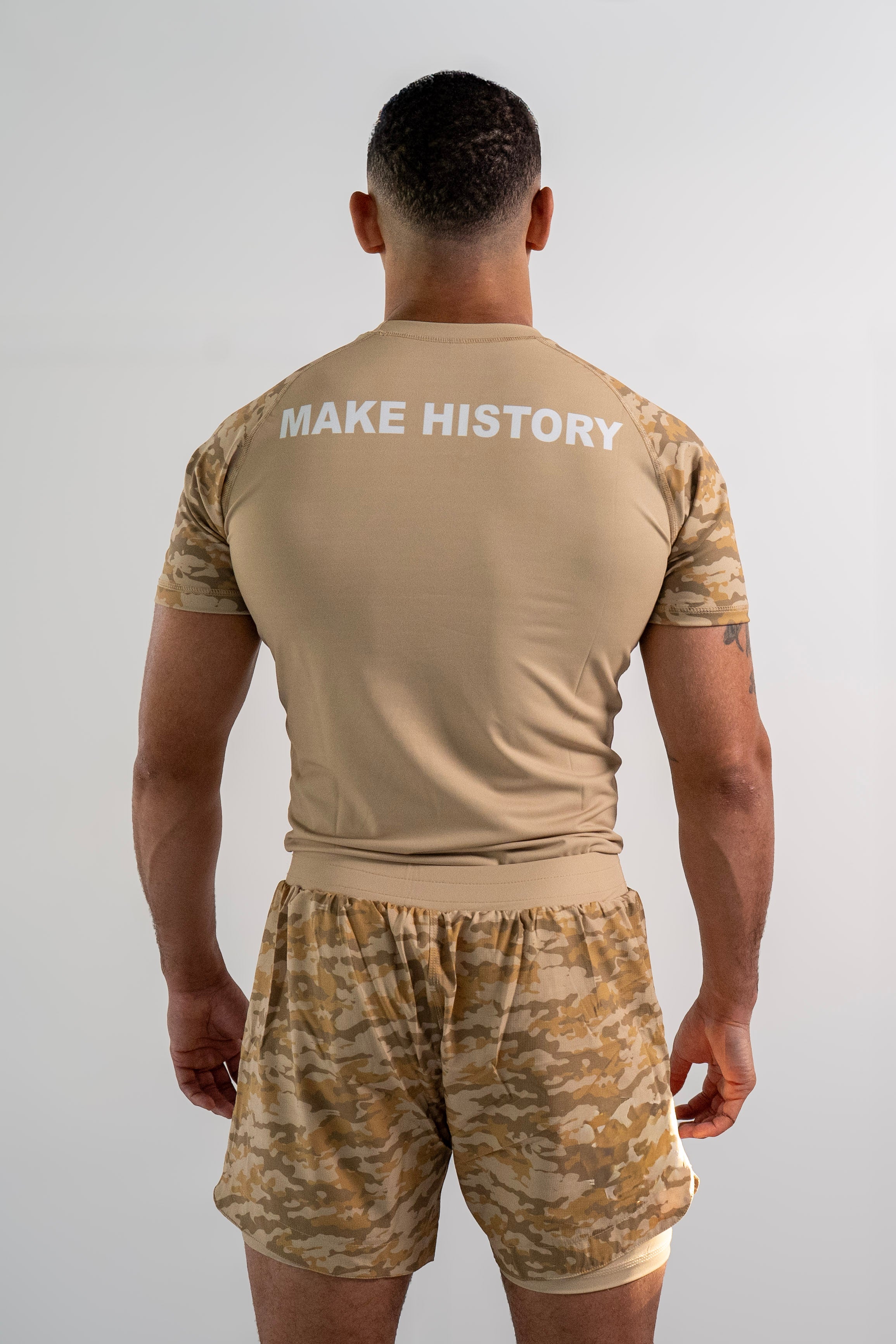 Rash Guard Top - Beige Camo