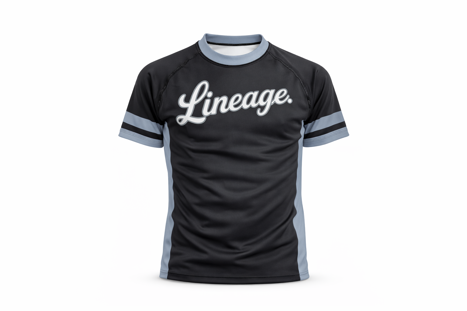 Kids Ranked Rash Guard Top — Gray/Black