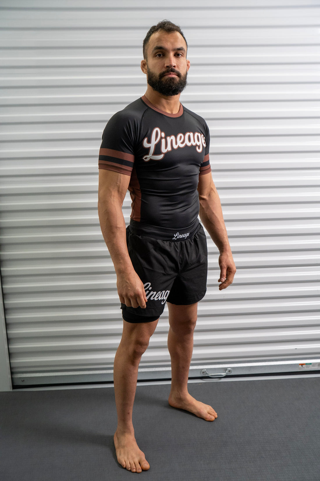 Rash Guard Top - Black & Brown